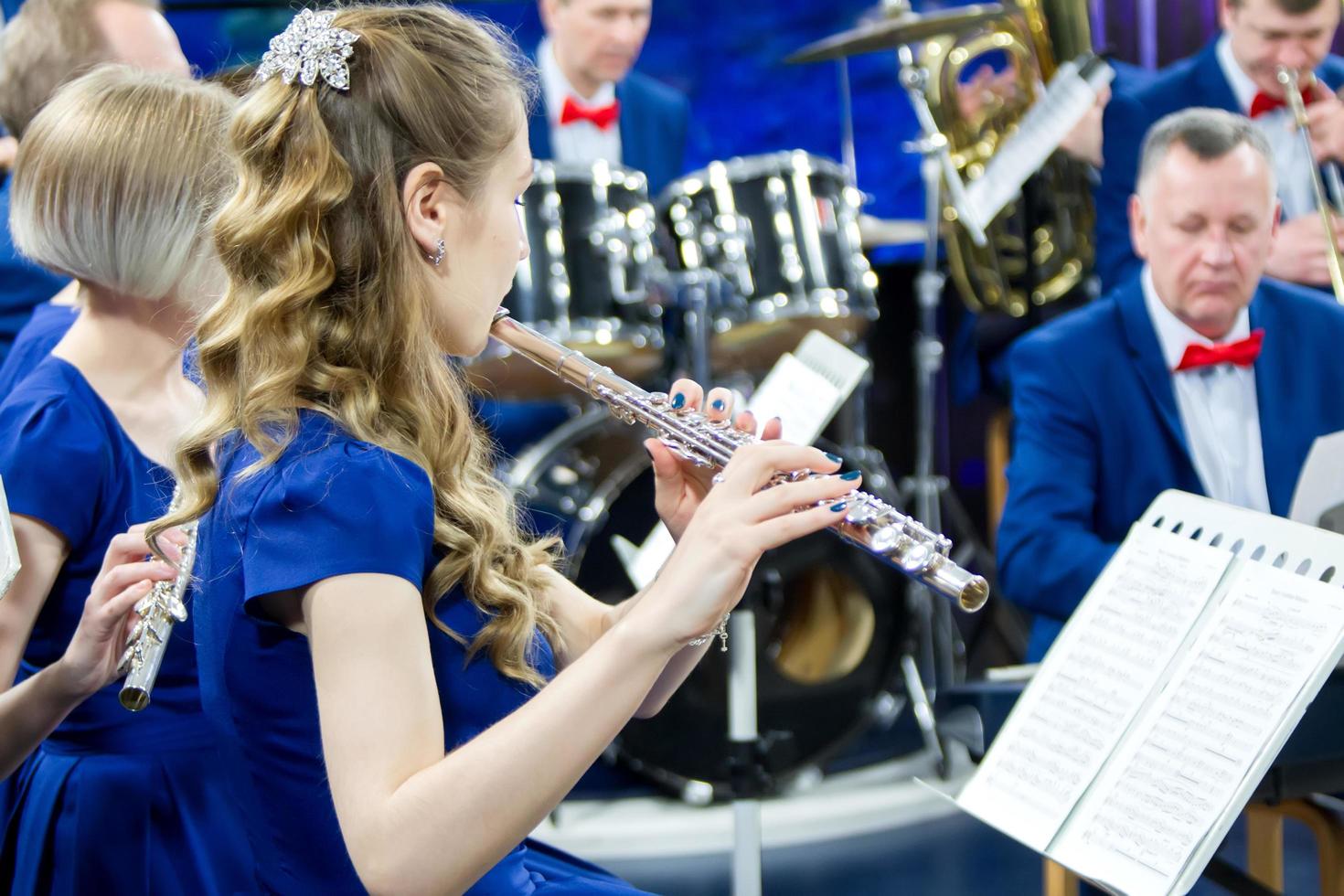 The orchestra plays music. photo