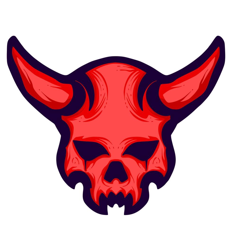 Skull devil illustration mascot logo art vector
