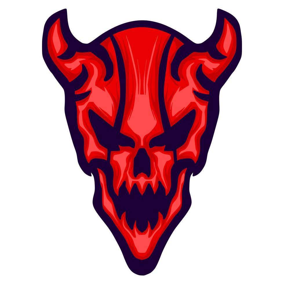 Skull devil illustration mascot logo art vector