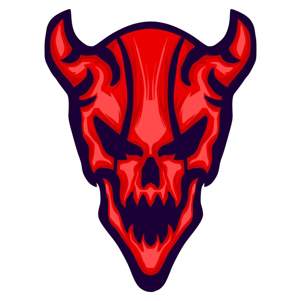 Skull devil illustration mascot logo art vector