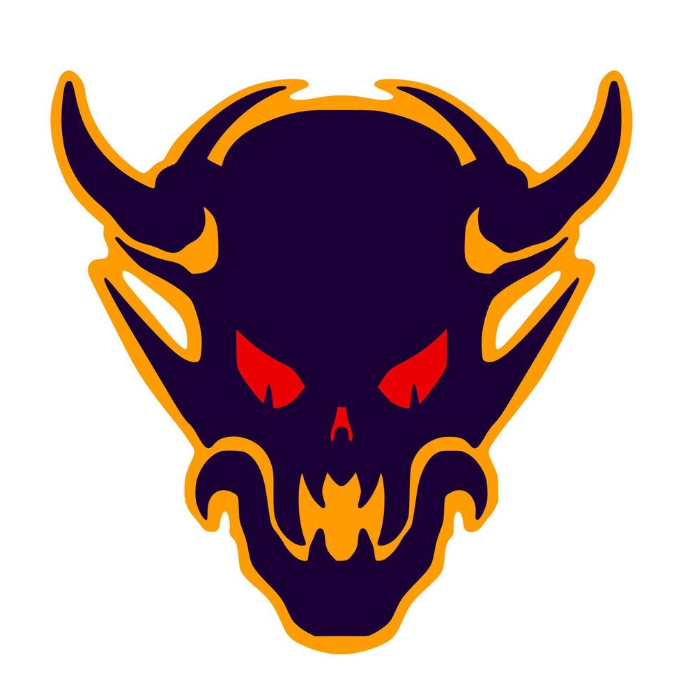 Skull devil illustration mascot logo art vector