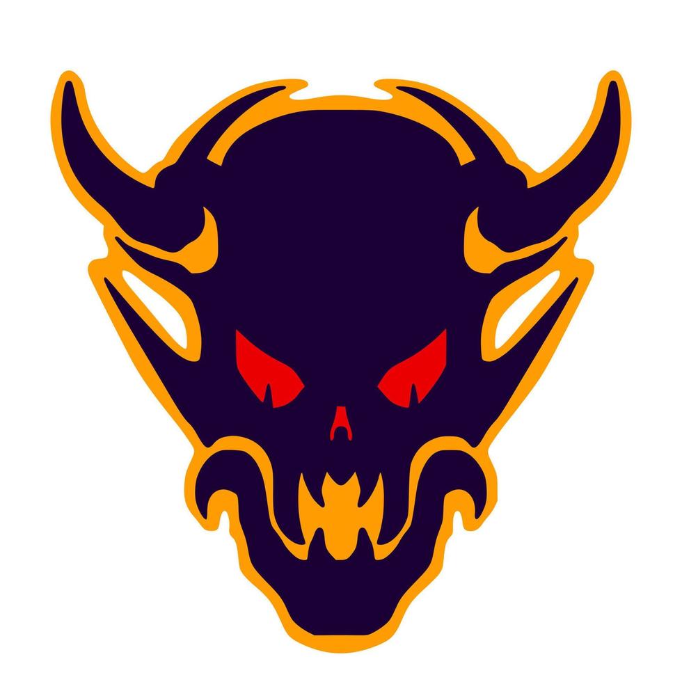 Skull devil illustration mascot logo art vector