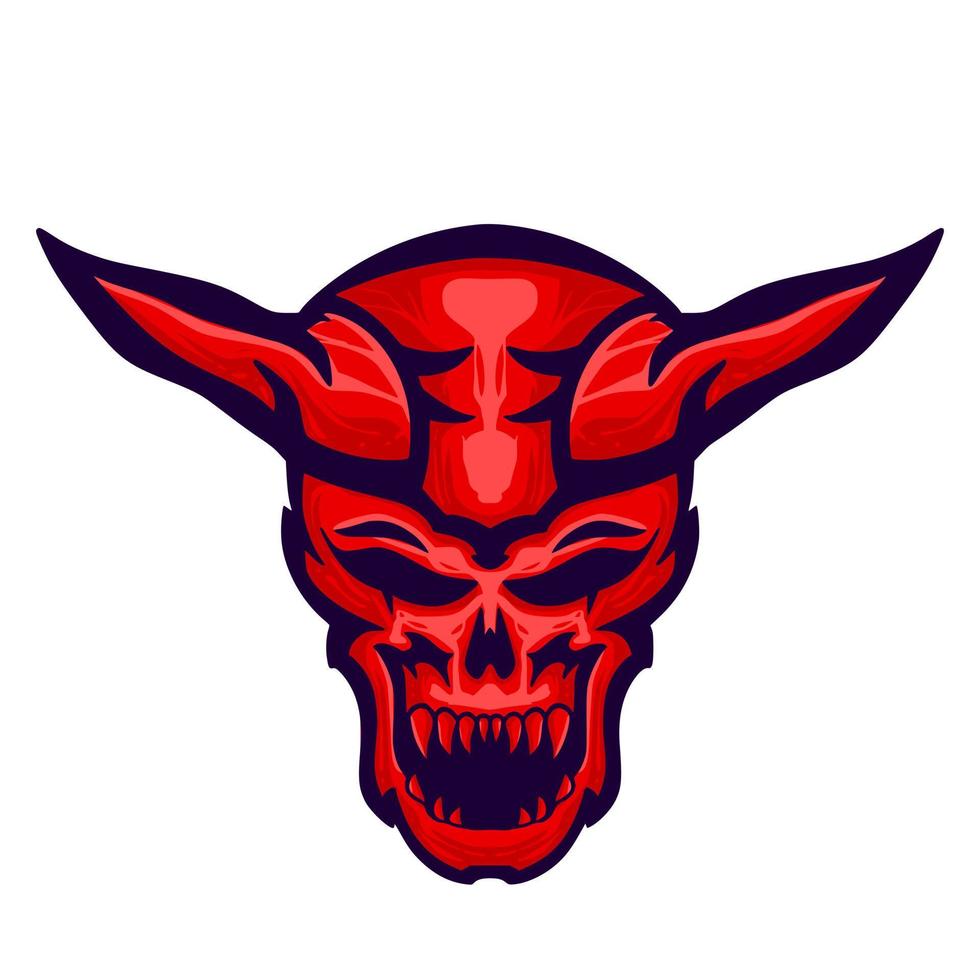 Skull devil illustration mascot logo art vector