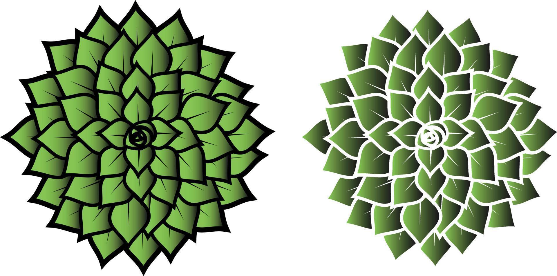 Vector Image Of Green Flower