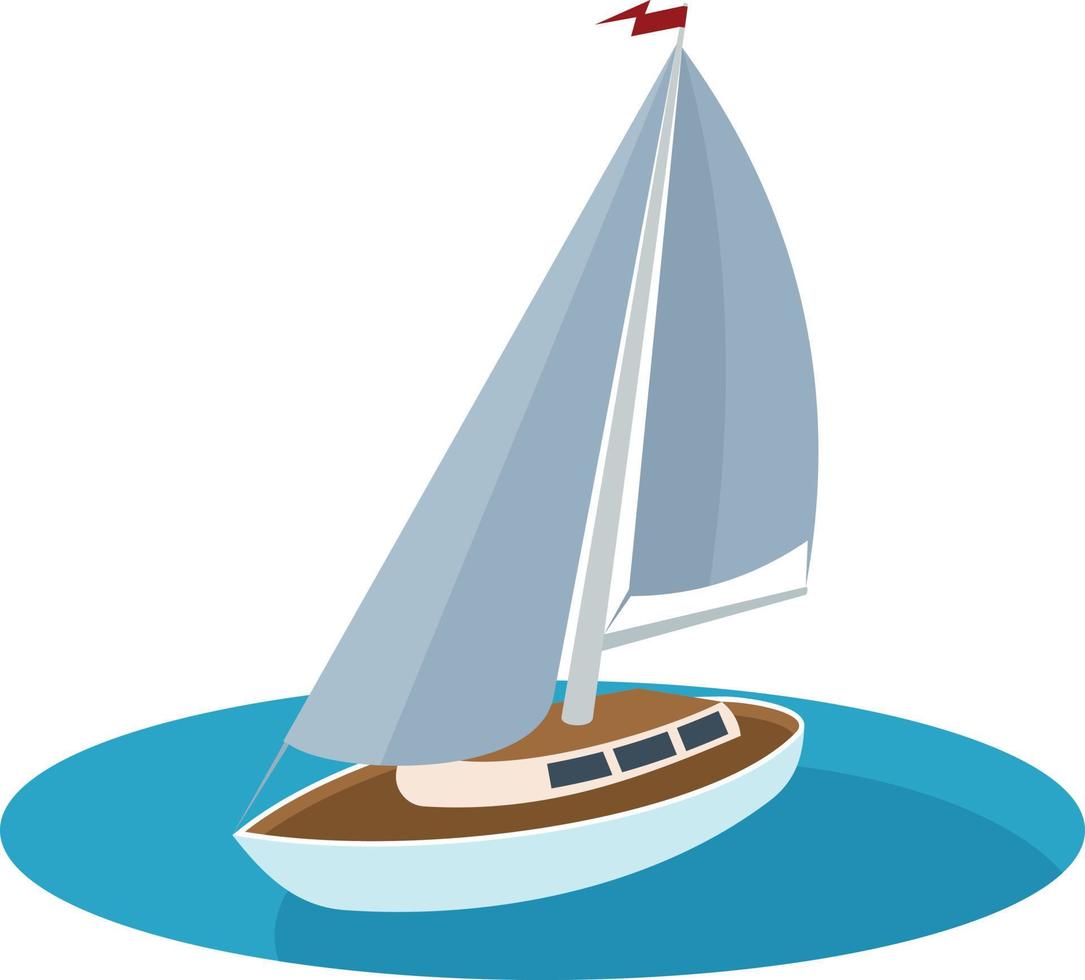 Vector Illustration Of A Sailing Yacht