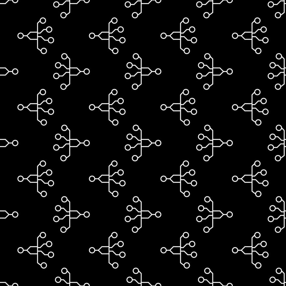 Vector Neural Network Technology outline dark seamless pattern