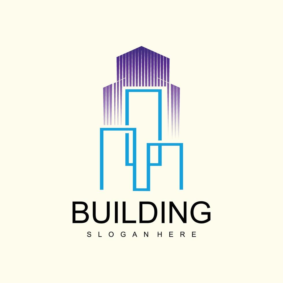 Building logo design with unique idea, real estate, apartment, house vector