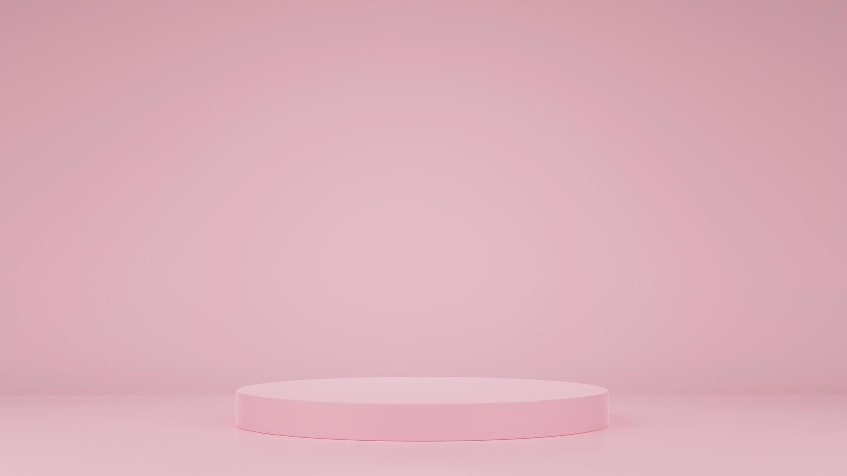 Mock up the abstract podium stage. pink background curve-studio minimal abstract background. 3d rendering photo