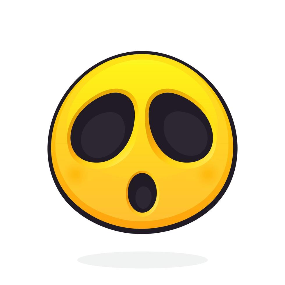 Emoticon for expressing emotion of surprise or fear or fright. Wonder or consternation emoji. Icon for expression of feelings vector