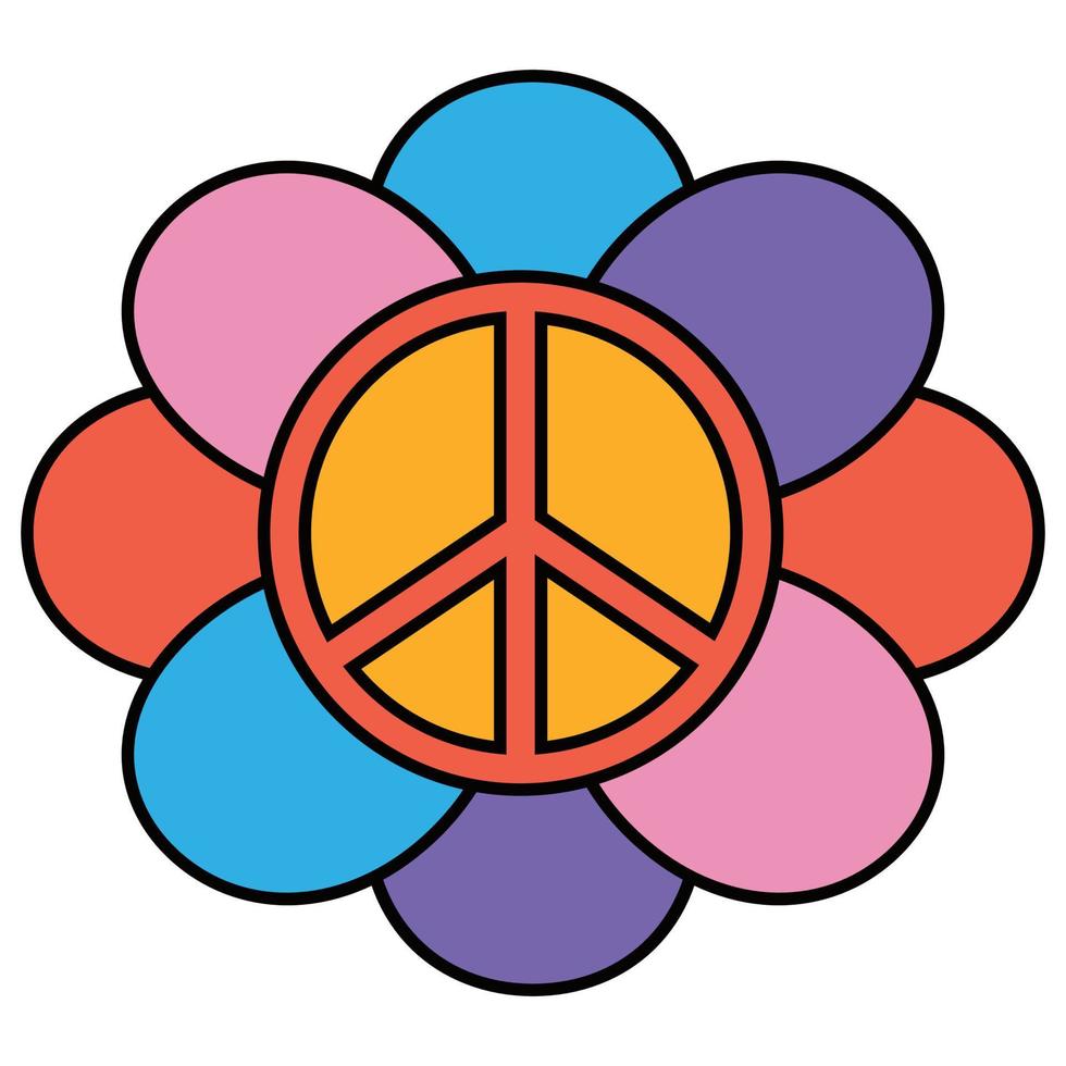 Vector groovy flower. Cool sticker, decal, 90s 00s surrealistic psychedelic style design.