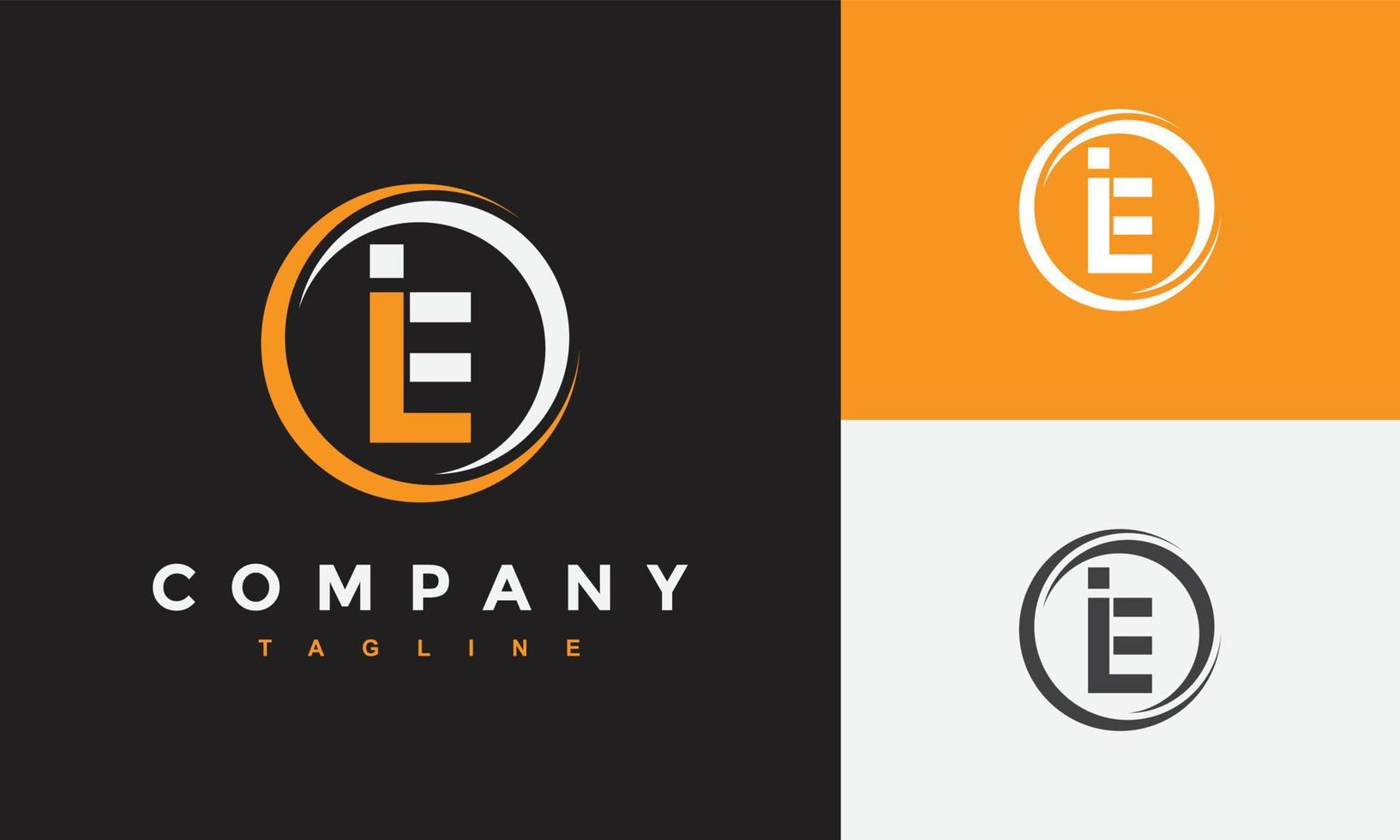 monogram letters IE logo vector