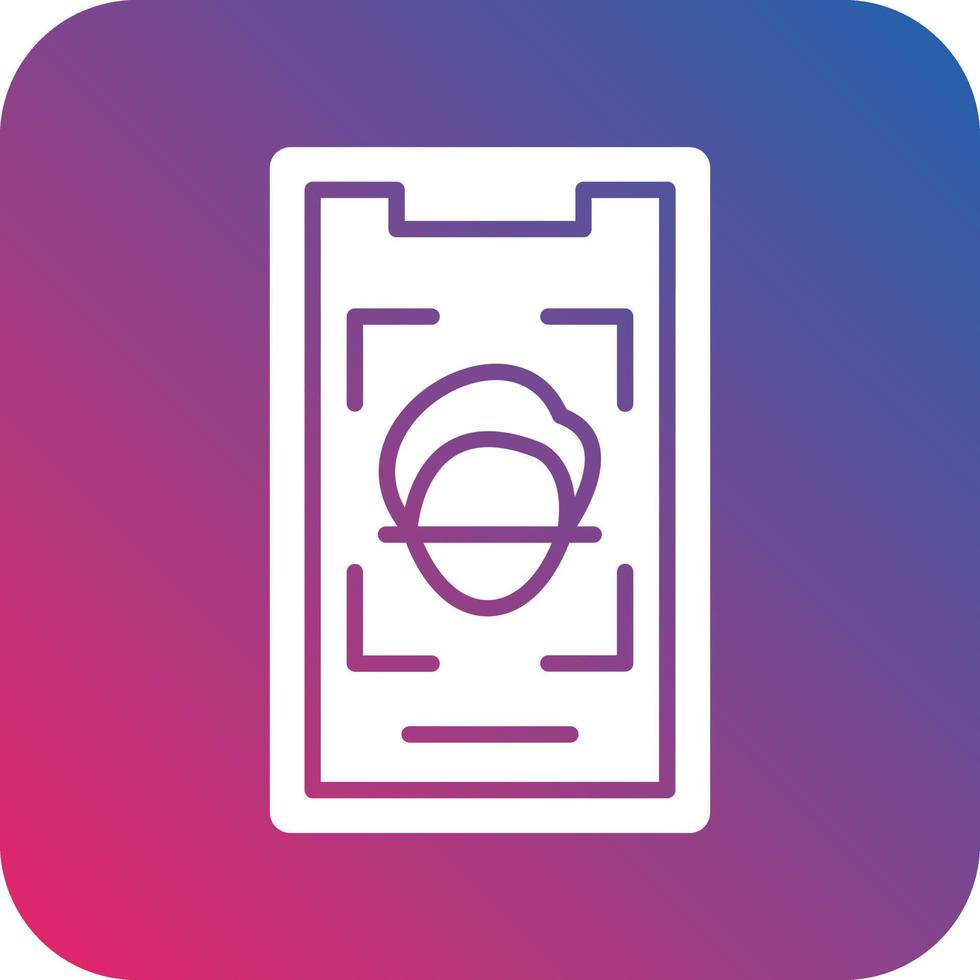 Mobile Face Scan Icon Vector Design