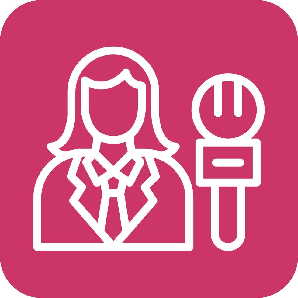 Female Journalist Icon Vector Design