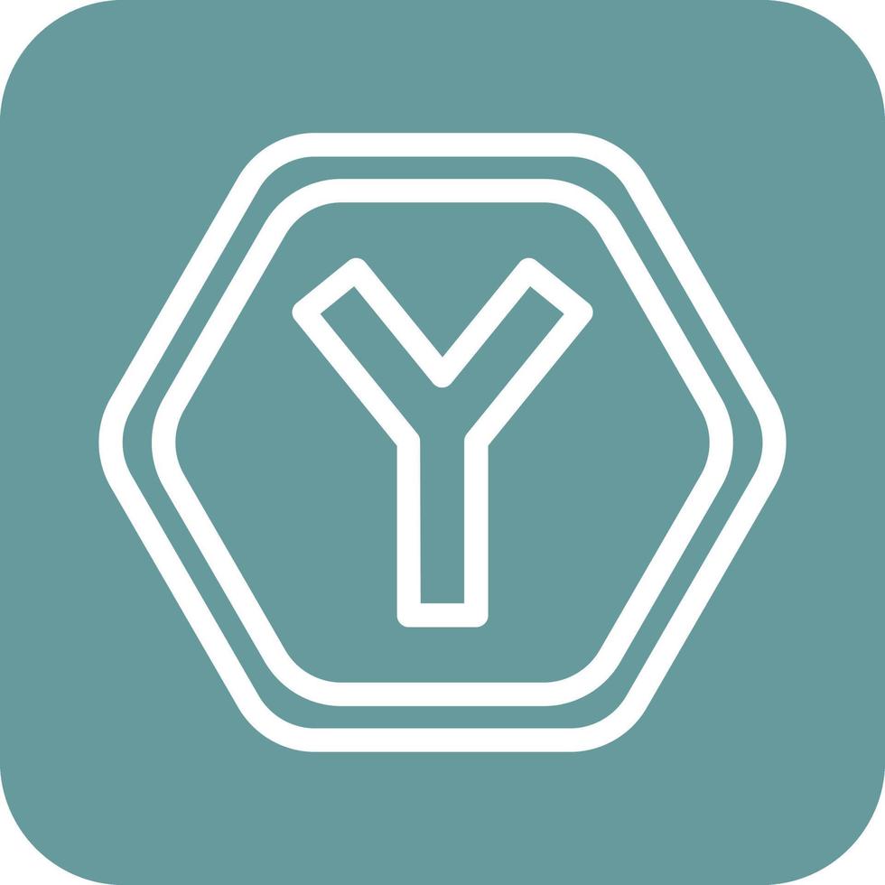 Y Intersection Icon Vector Design