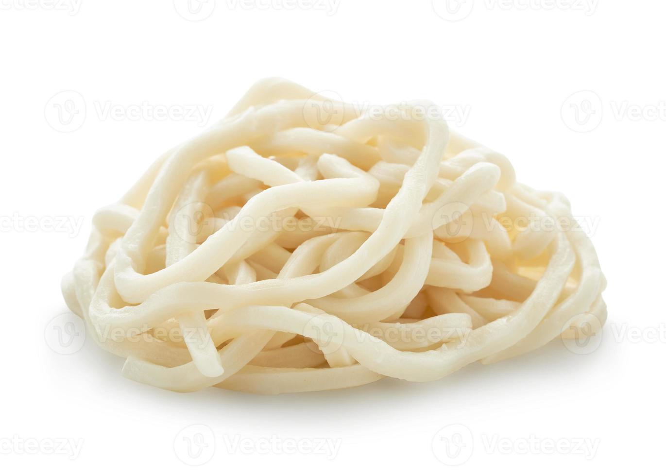 close up udon noodle isolated on white background with clipping path photo