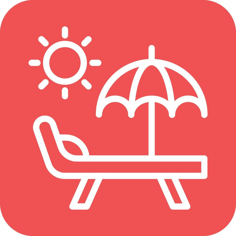 Sun Bed Icon Vector Design