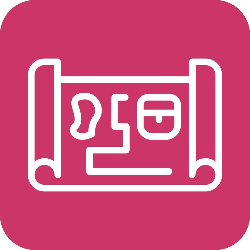 Treasure Map Icon Vector Design