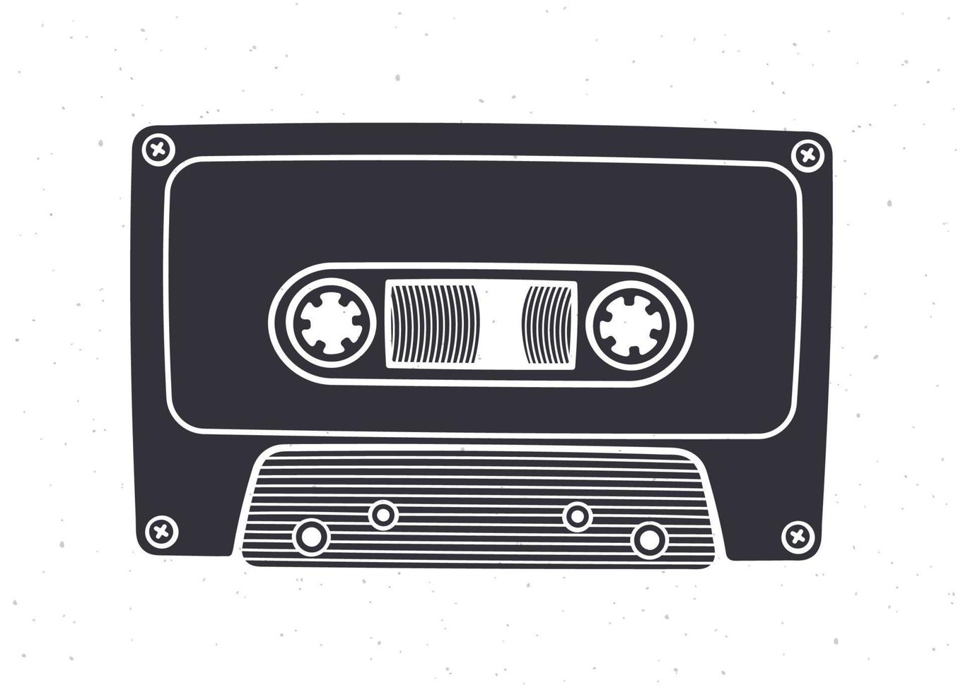 Silhouette of retro audio cassette vector