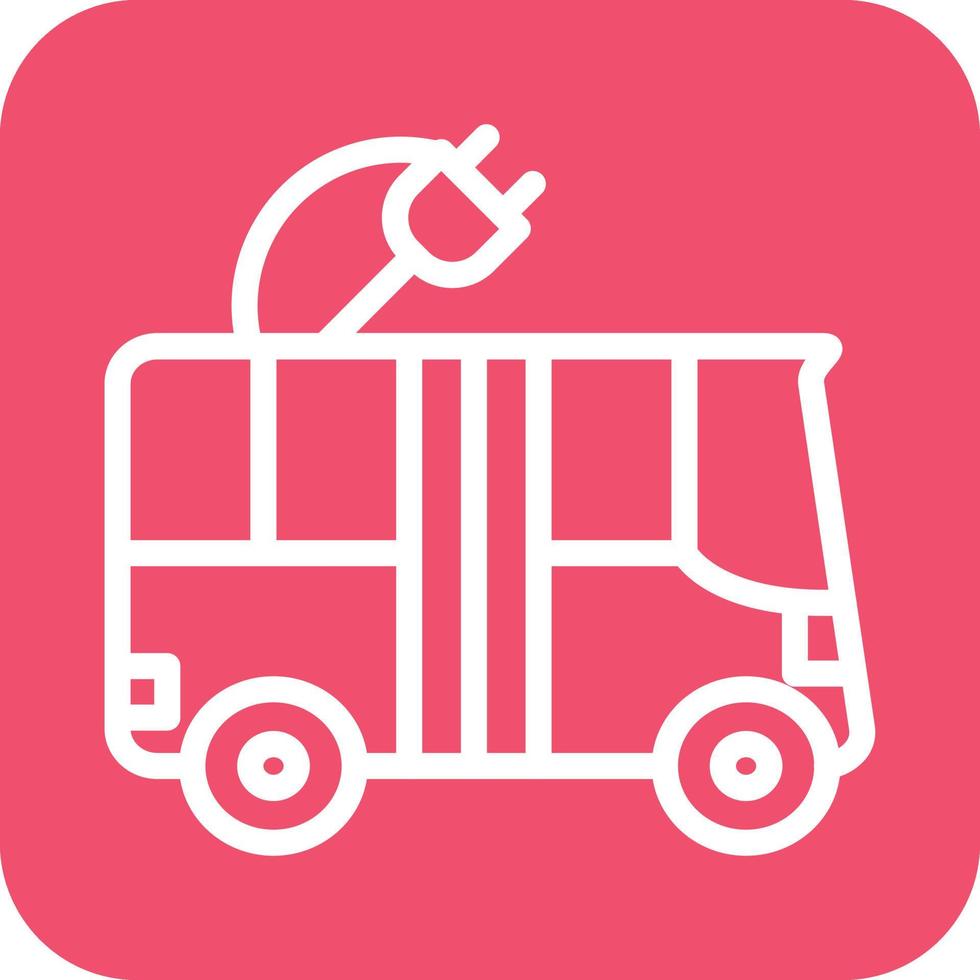 Electric Bus Icon Vector Design