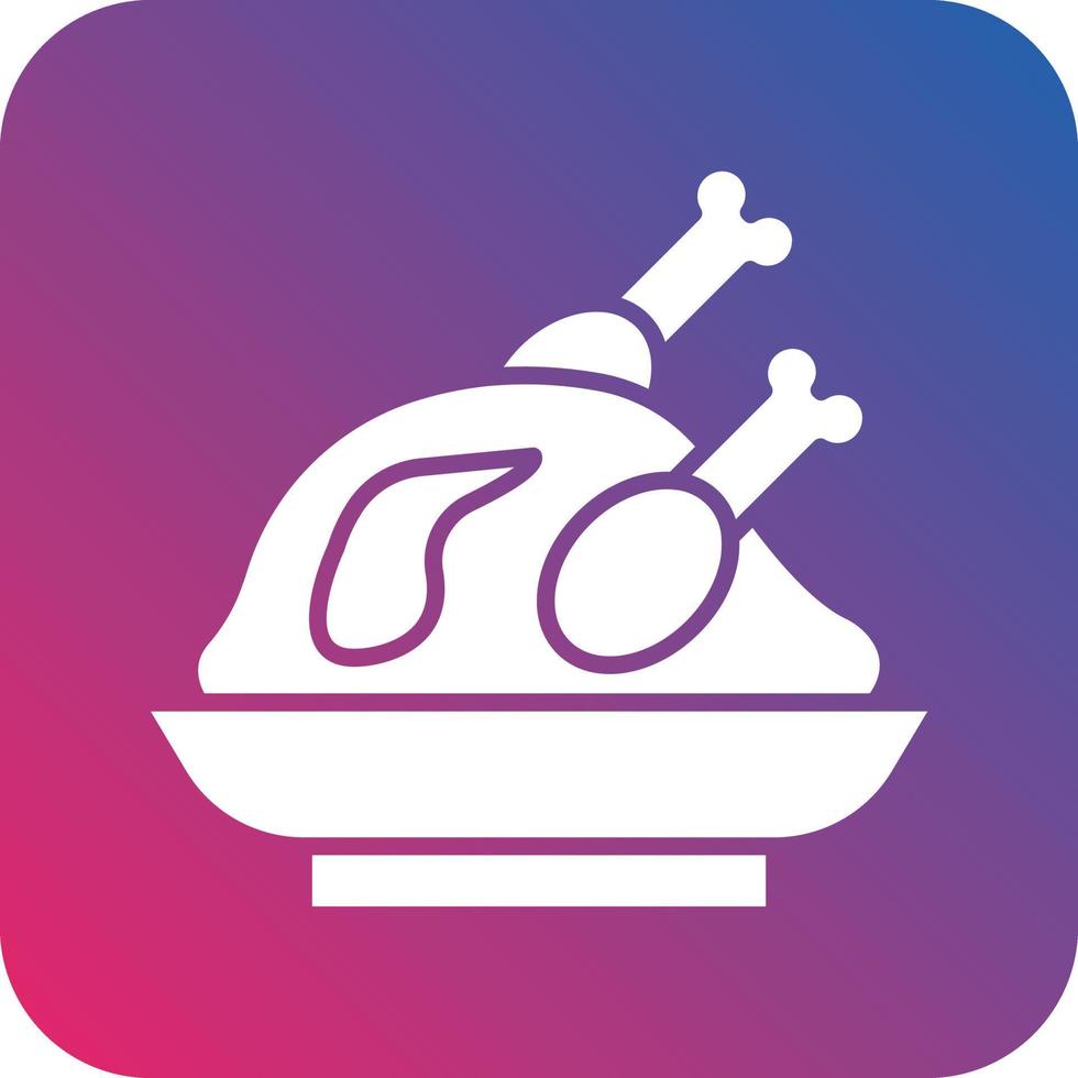 Roast Chicken Icon Vector Design