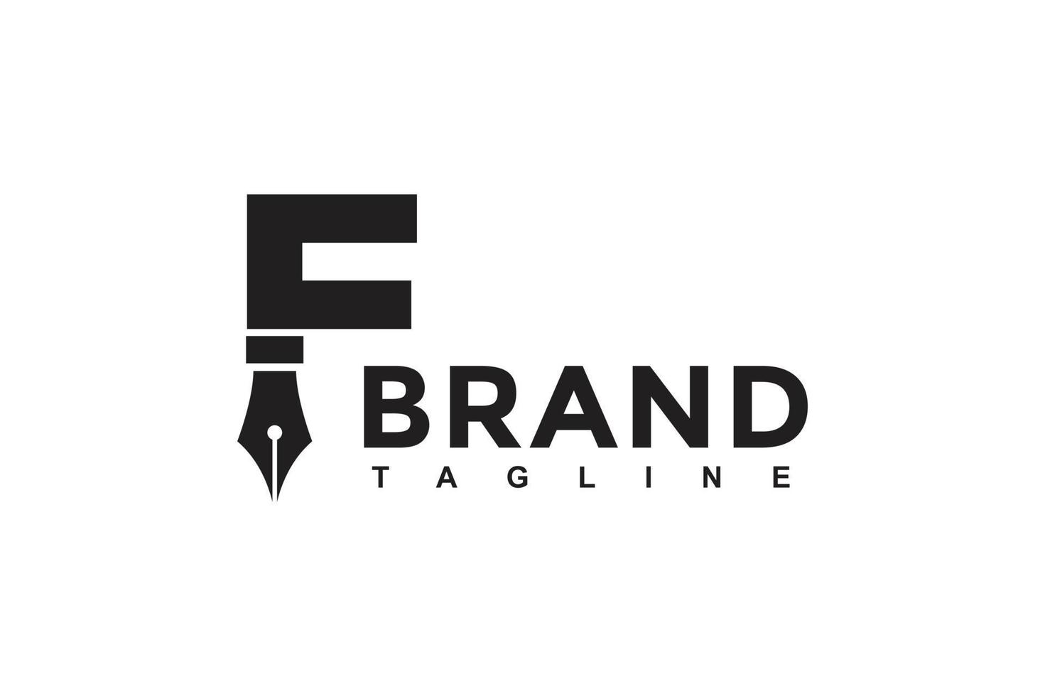 initial F ink pen logo vector