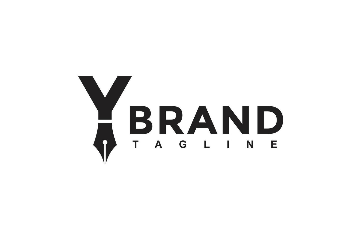 initial Y pen ink logo vector