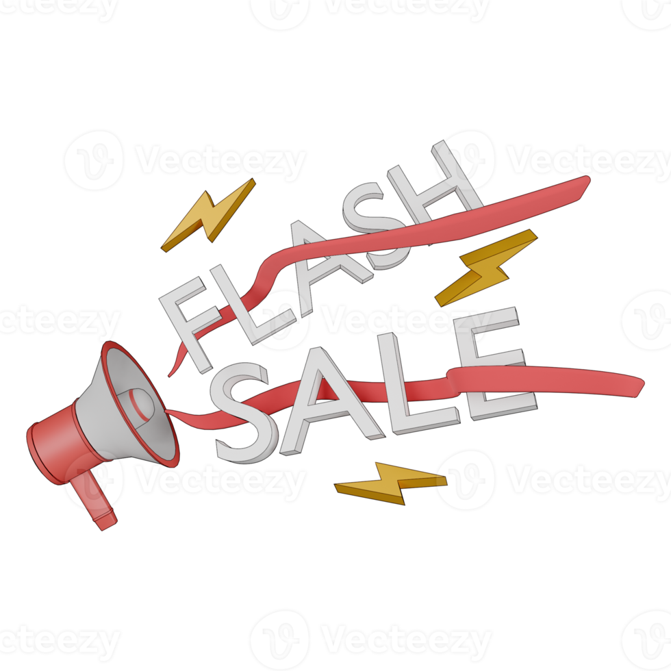 3d illustration flash sale png