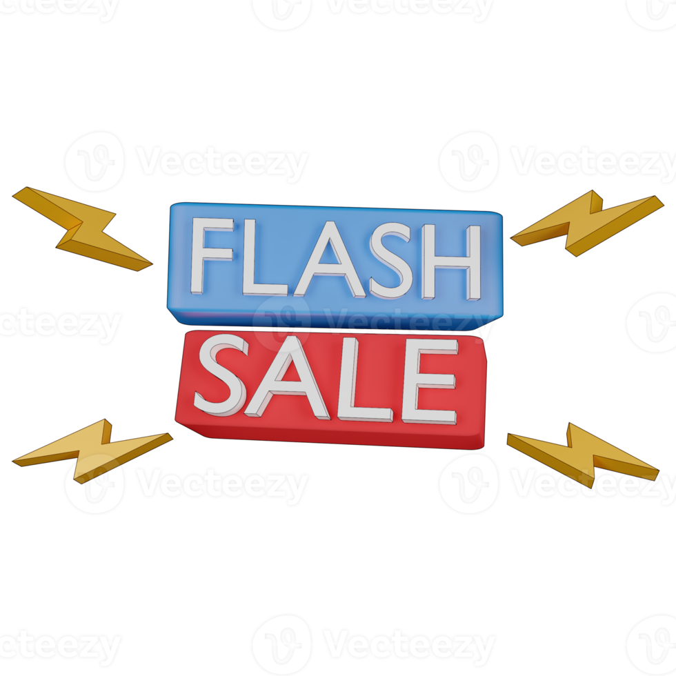 3d illustration flash sale png