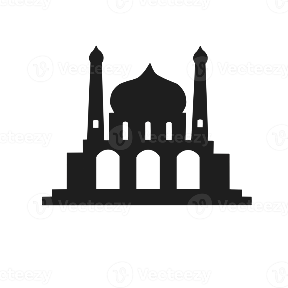 Illustration of islamic mosque silhouette png