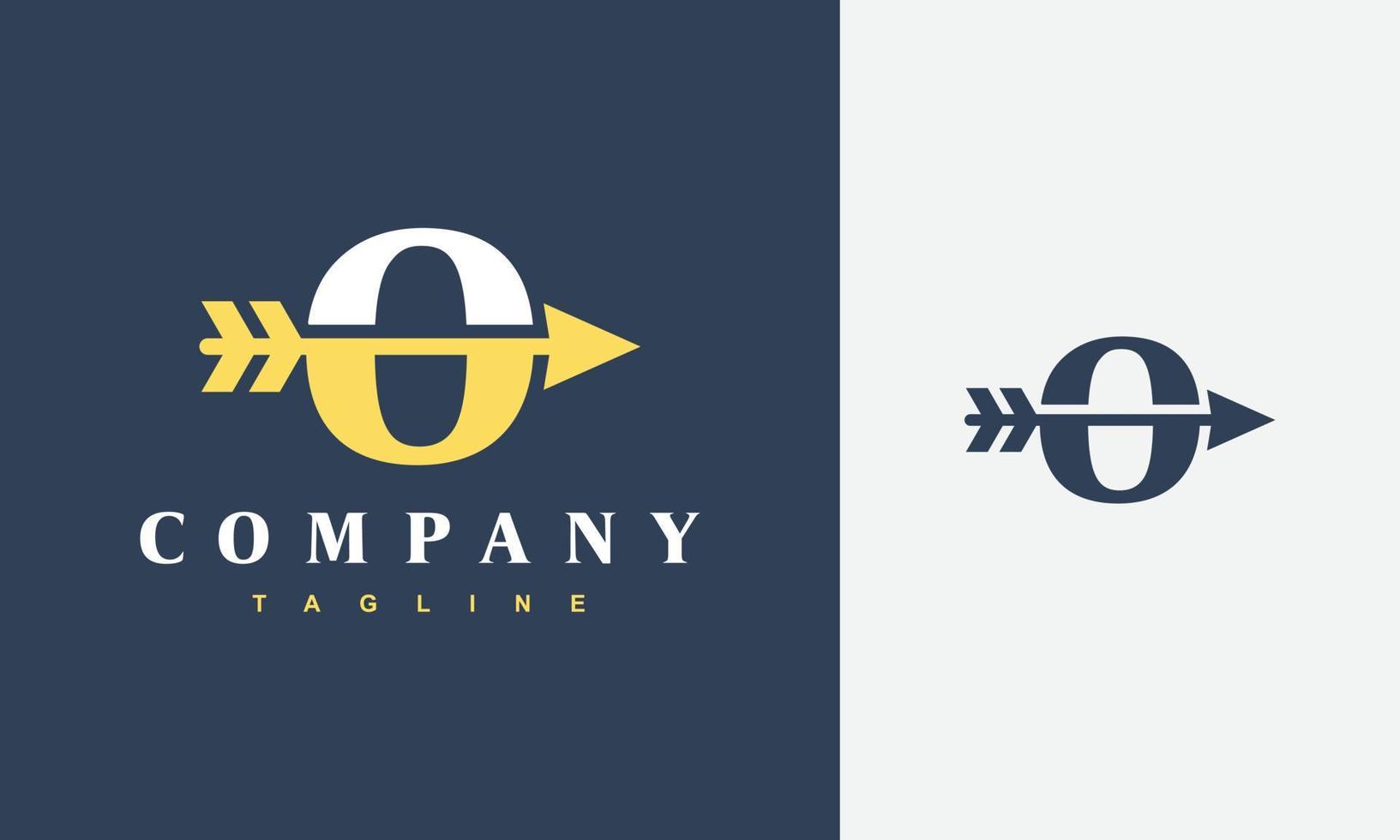 initial O arrow logo vector