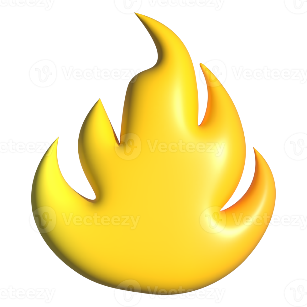 3d orange fire png