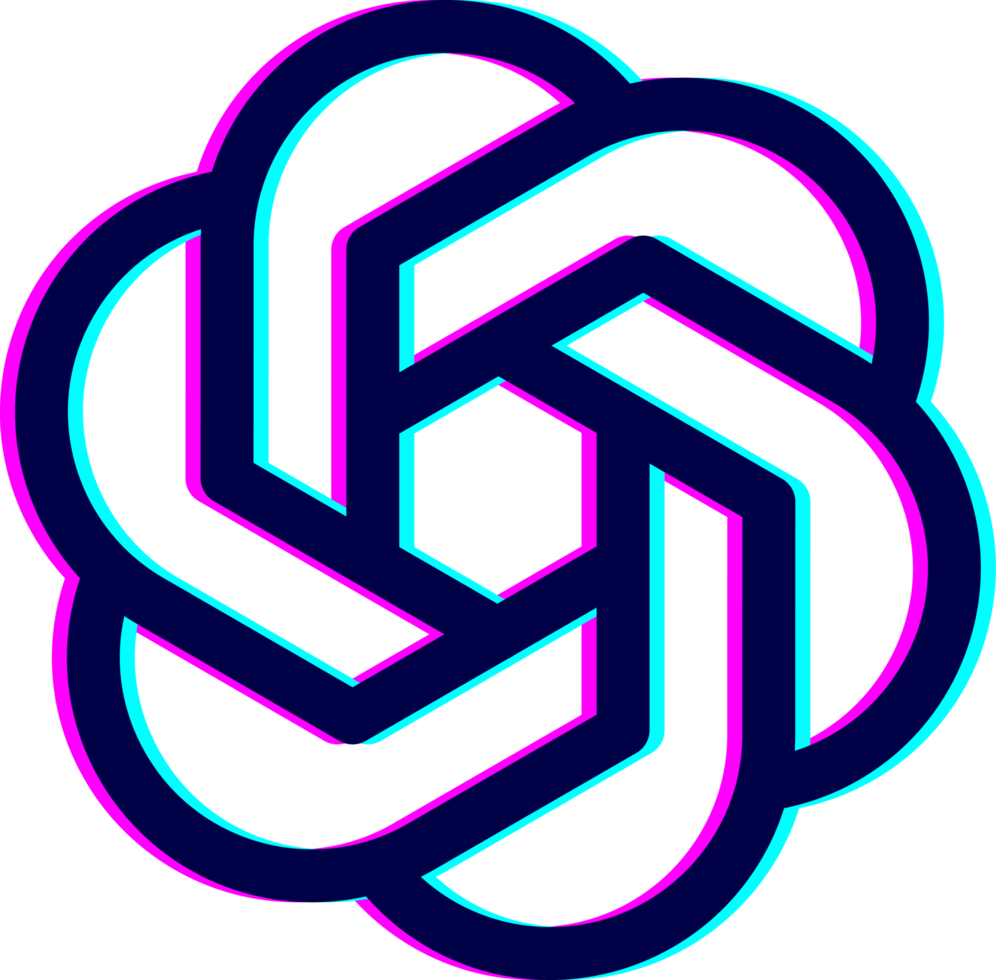 glitch Chatgpt logo transparent background. png