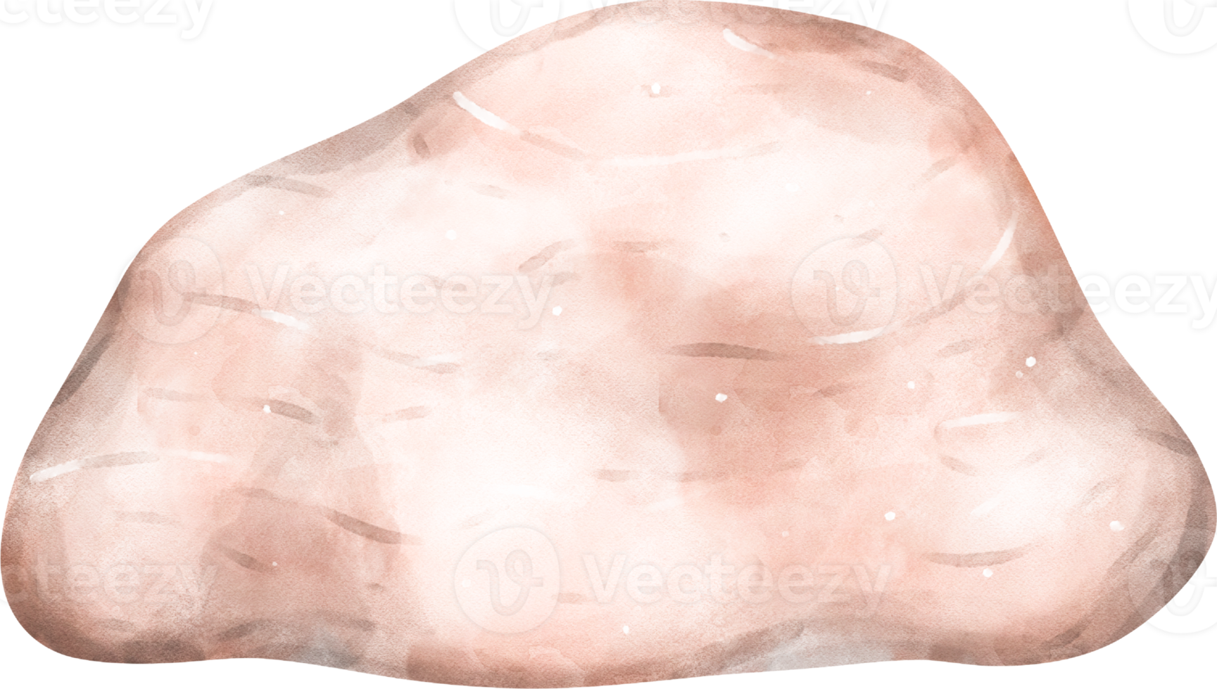Cute watercolor light brown stone rock cartoon hand painting png