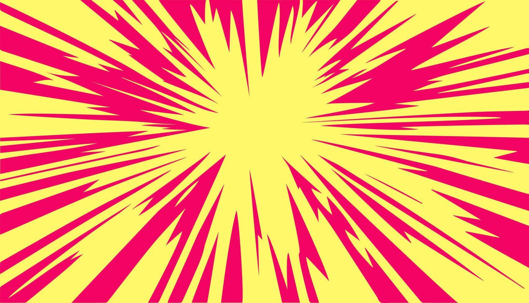 rojo amarillo antecedentes con explosión fuerza líneas. vector