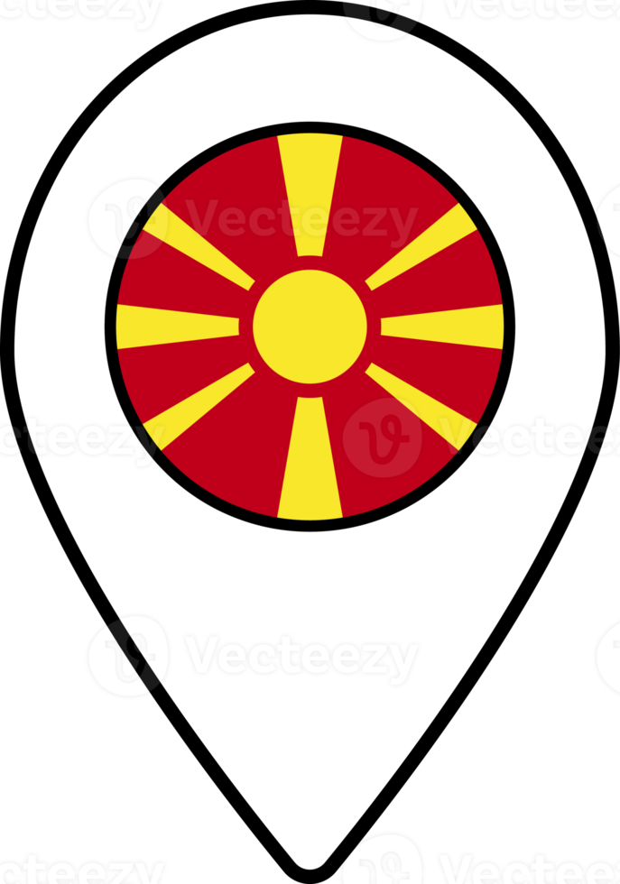 norte Macedônia bandeira mapa PIN navegação ícone. png