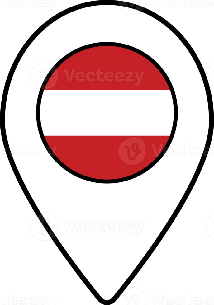 Austria flag map pin navigation icon. png