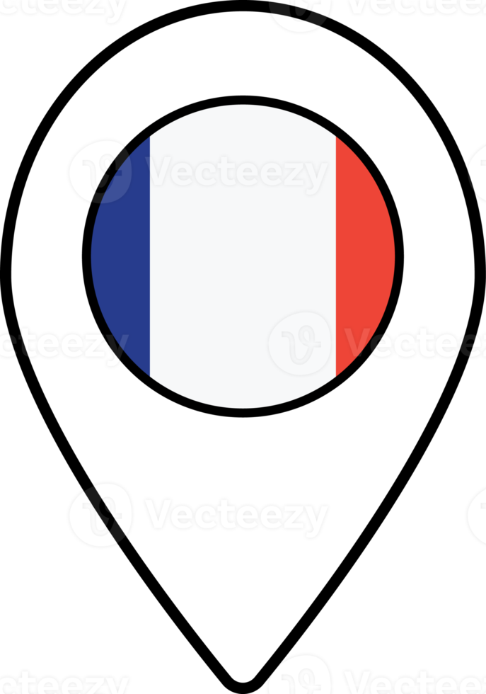 Francia bandera mapa alfiler navegación icono. png