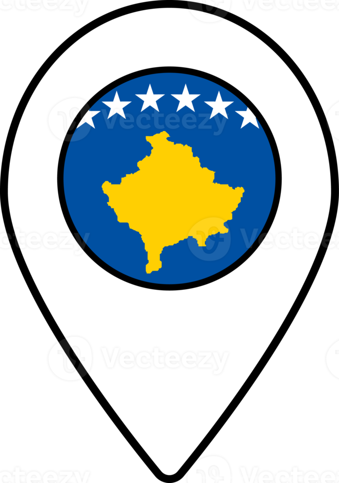 Kosovo flag map pin navigation icon. png