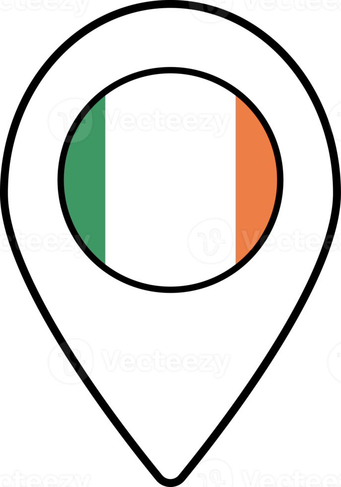 Irland Flagge Karte Stift Navigation Symbol. png