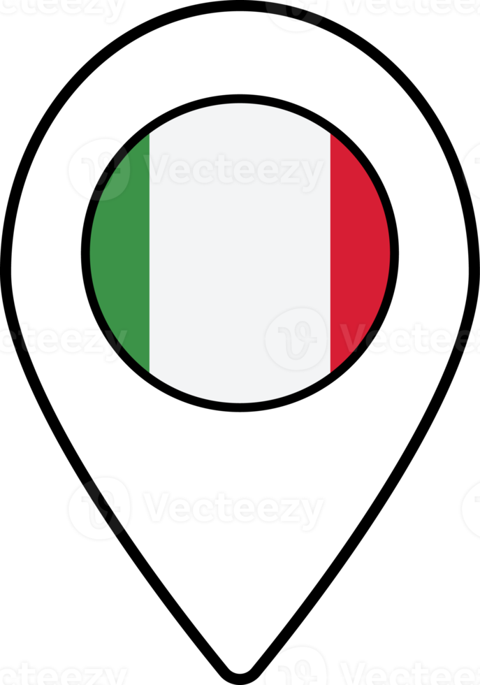 Italy flag map pin navigation icon. png