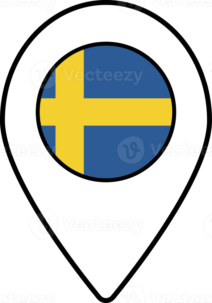 Sverige flagga Karta stift navigering ikon. png