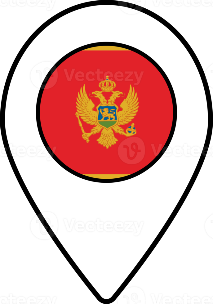 Montenegro vlag kaart pin navigatie icoon. png