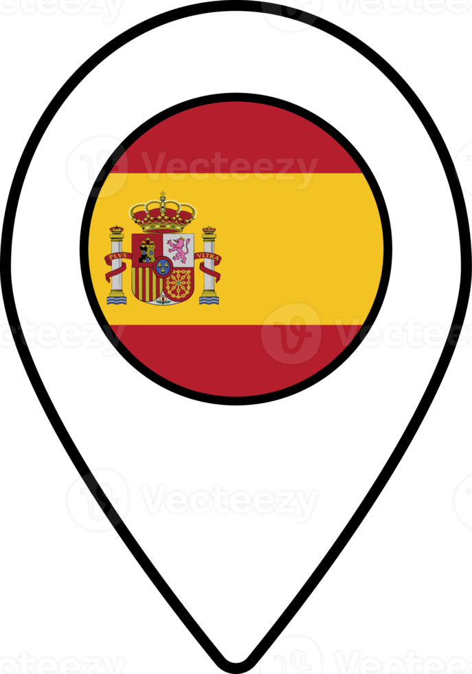 España bandera mapa alfiler navegación icono. png