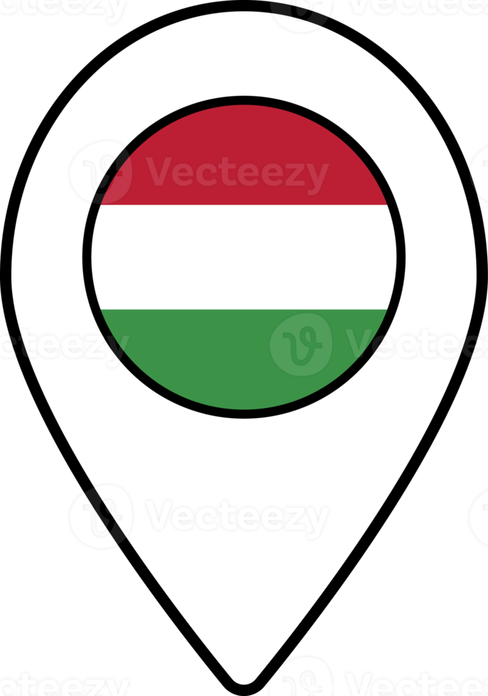 Hungary flag map pin navigation icon. png