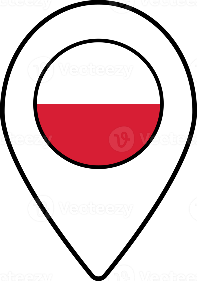 Poland flag map pin navigation icon. png
