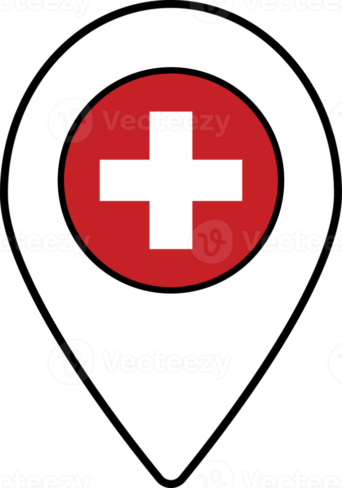 schweiz flagga Karta stift navigering ikon. png