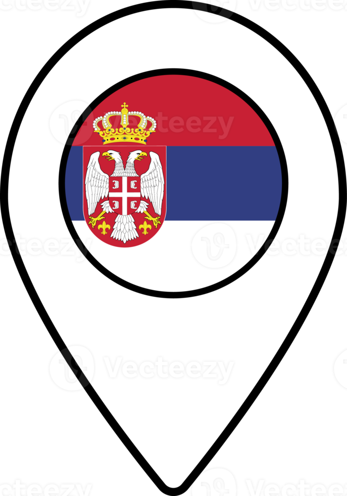 Serbia flag map pin navigation icon. png