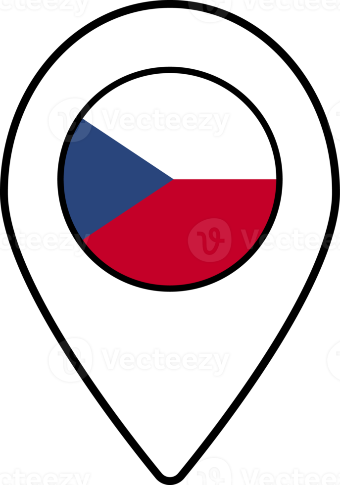 Czech flag map pin navigation icon. png