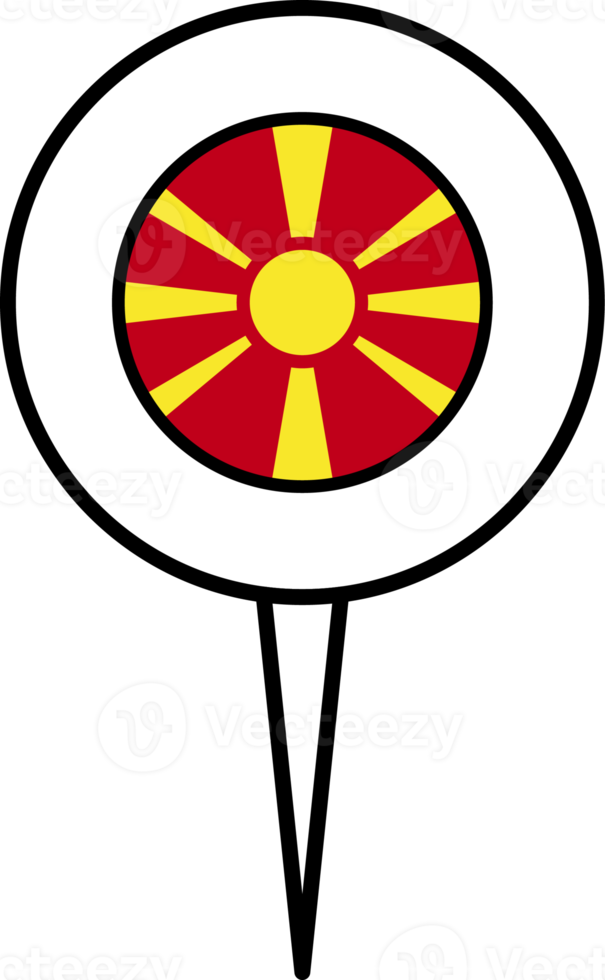 norte Macedônia bandeira PIN localização ícone. png