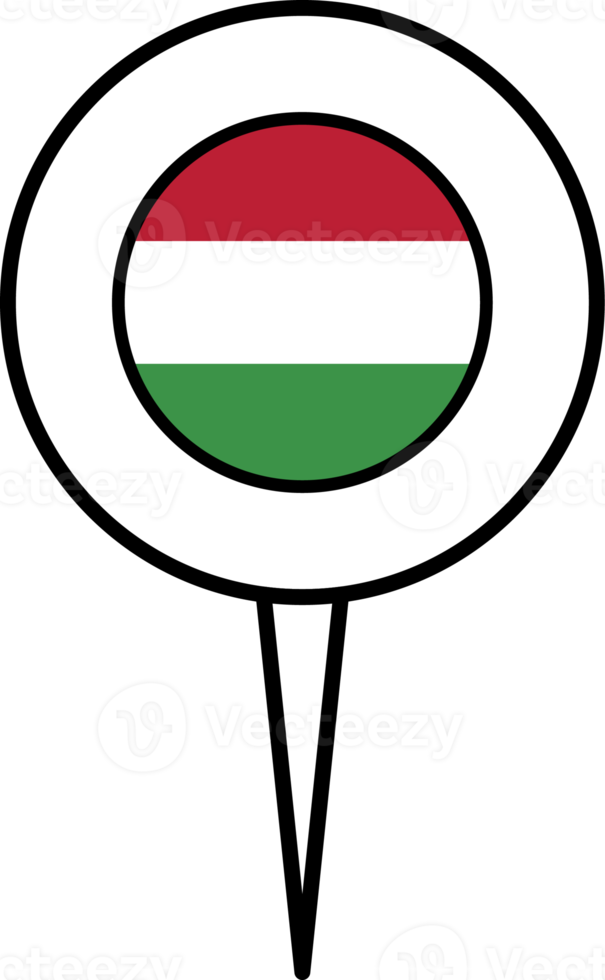 Hungary flag pin location icon. png